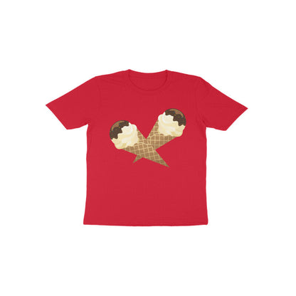 Toddler Half Sleeve Round Neck Tshirt –  Sweet Yummy Cone Icecream puraidoprints