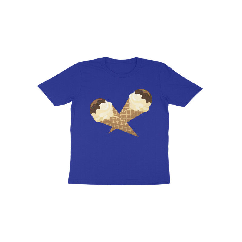Toddler Half Sleeve Round Neck Tshirt –  Sweet Yummy Cone Icecream puraidoprints