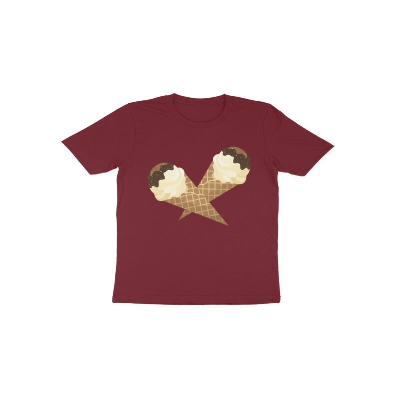 Toddler Half Sleeve Round Neck Tshirt –  Sweet Yummy Cone Icecream puraidoprints
