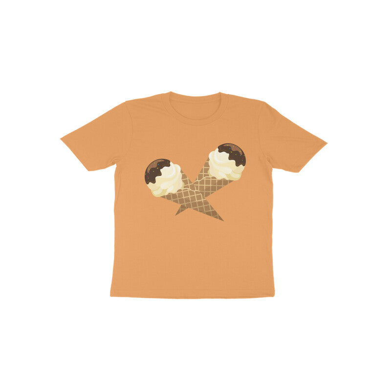 Toddler Half Sleeve Round Neck Tshirt –  Sweet Yummy Cone Icecream puraidoprints