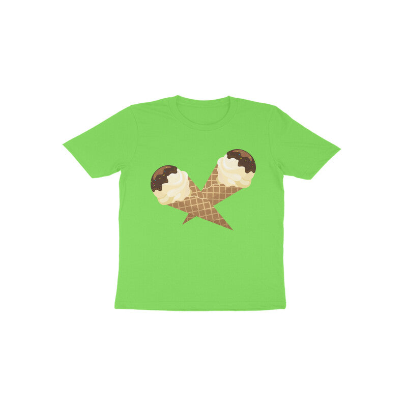 Toddler Half Sleeve Round Neck Tshirt –  Sweet Yummy Cone Icecream puraidoprints