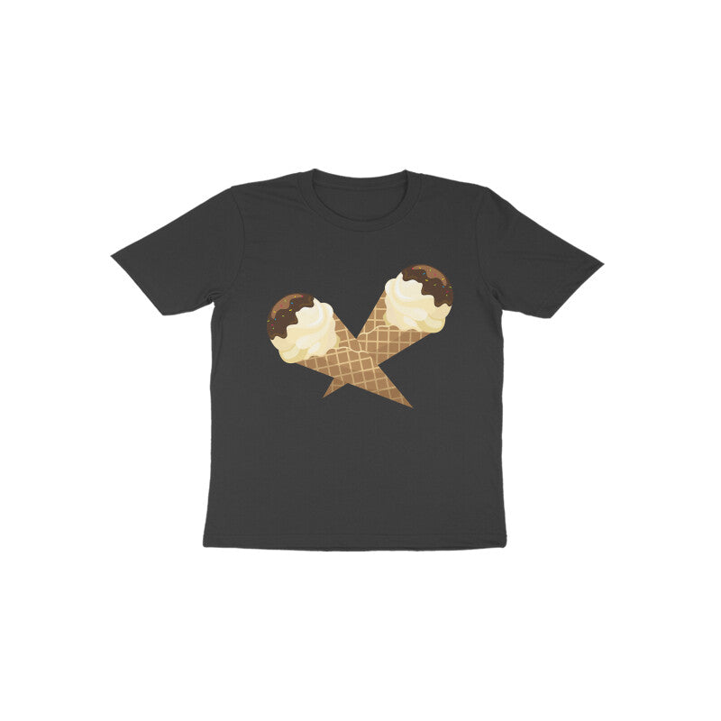 Toddler Half Sleeve Round Neck Tshirt –  Sweet Yummy Cone Icecream puraidoprints