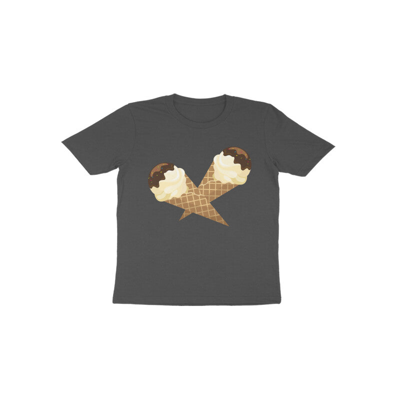 Toddler Half Sleeve Round Neck Tshirt –  Sweet Yummy Cone Icecream puraidoprints