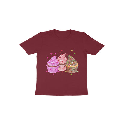 Toddler Half Sleeve Round Neck Tshirt –  Sweet Yummy cream cup cake puraidoprints