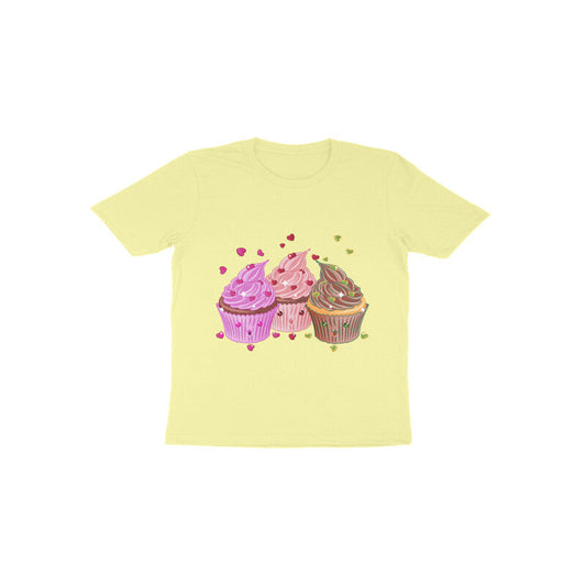 Toddler Half Sleeve Round Neck Tshirt –  Sweet Yummy cream cup cake puraidoprints