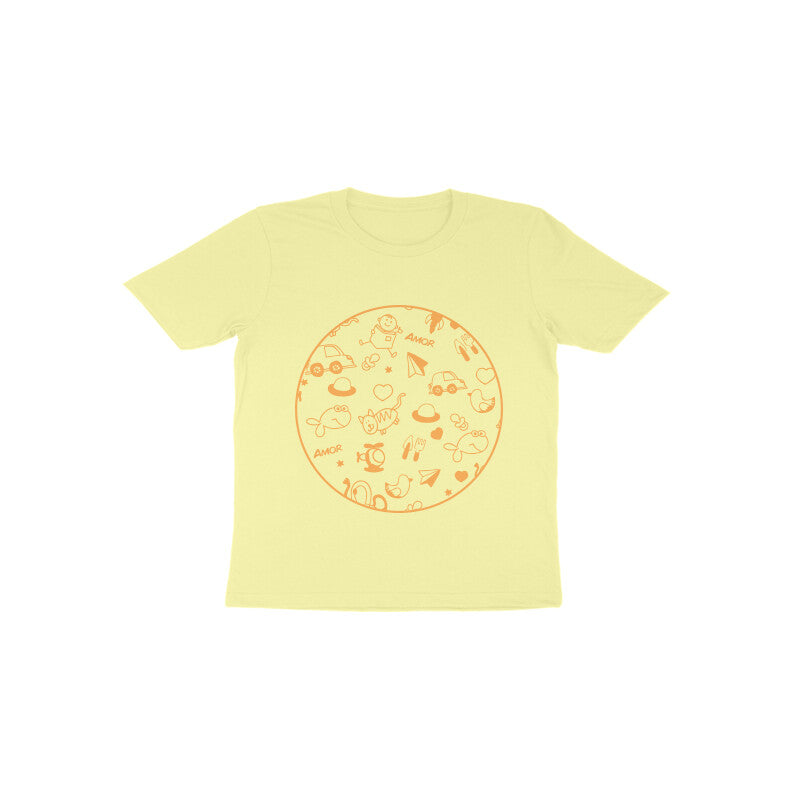 Toddler Half Sleeve Round Neck Tshirt – squiggly lines puraidoprints