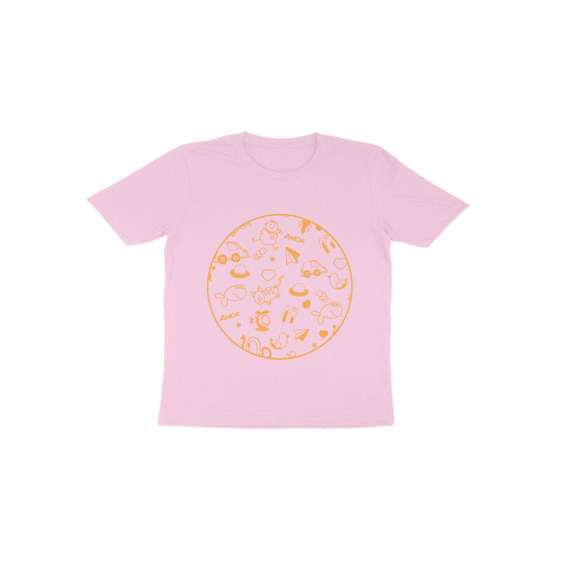 Toddler Half Sleeve Round Neck Tshirt – squiggly lines puraidoprints