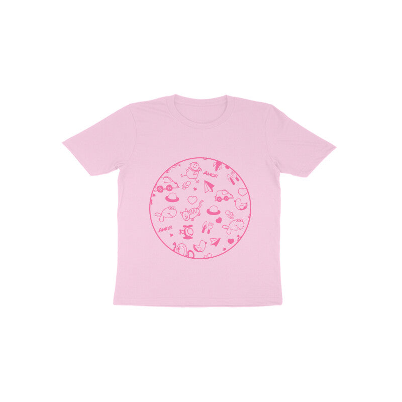 Toddler Half Sleeve Round Neck Tshirt – squiggly lines puraidoprints