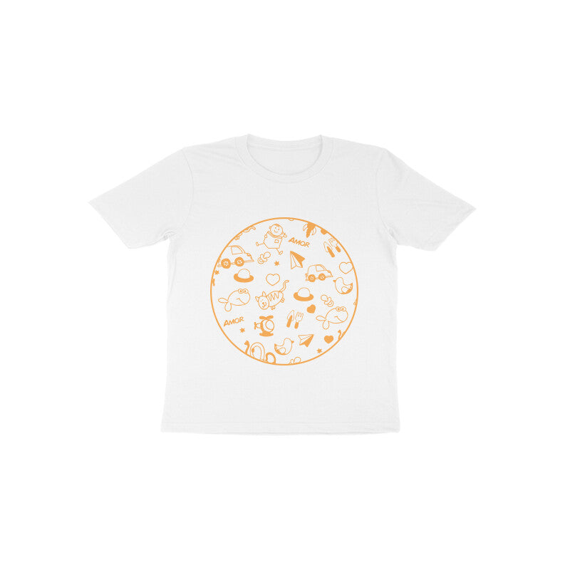 Toddler Half Sleeve Round Neck Tshirt – squiggly lines puraidoprints