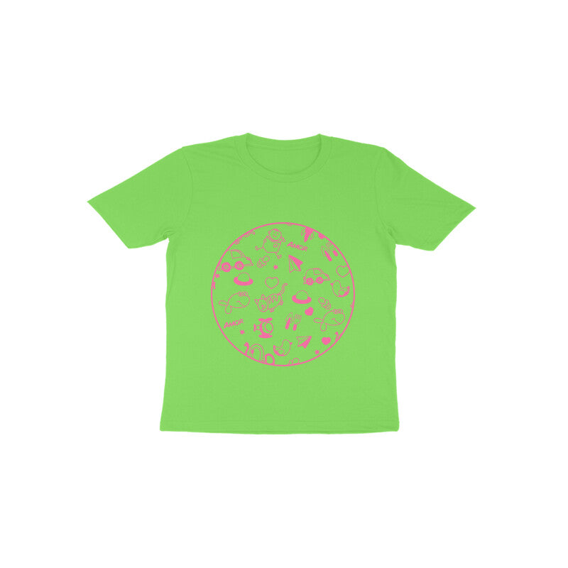 Toddler Half Sleeve Round Neck Tshirt – squiggly lines puraidoprints