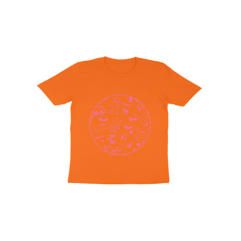 Toddler Half Sleeve Round Neck Tshirt – squiggly lines puraidoprints