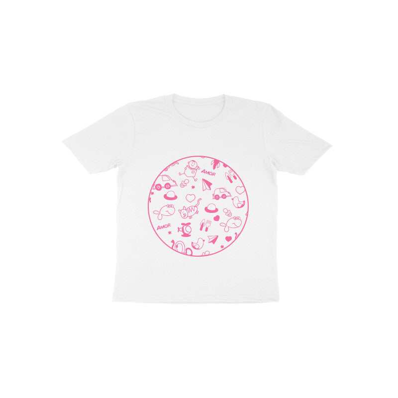 Toddler Half Sleeve Round Neck Tshirt – squiggly lines puraidoprints