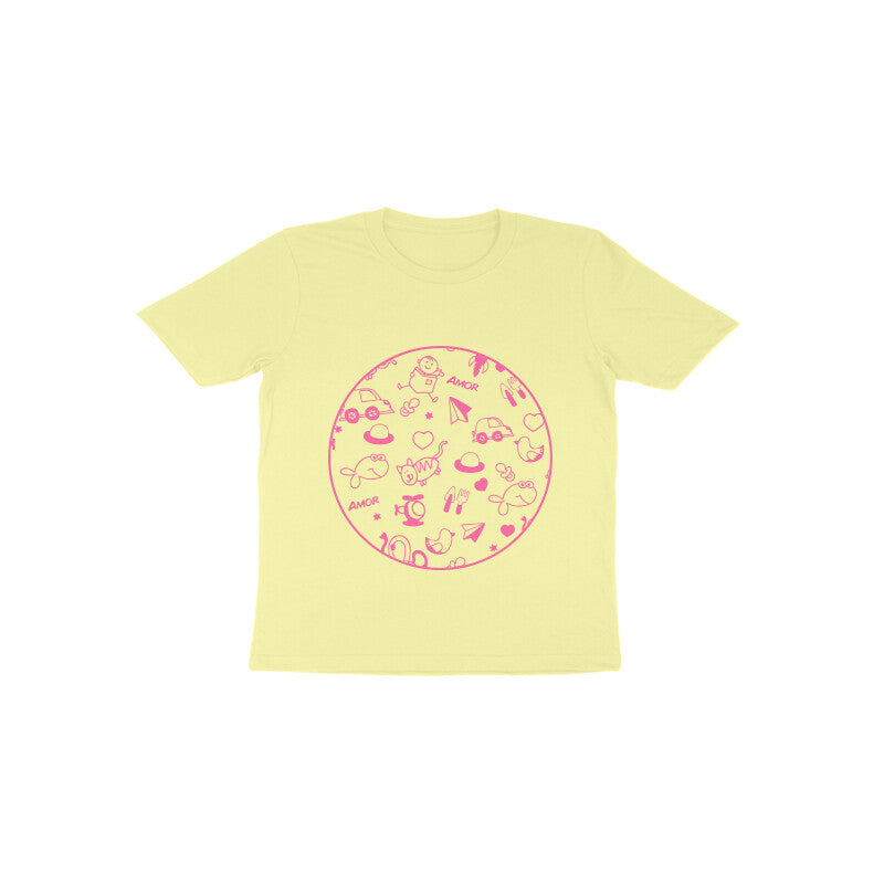 Toddler Half Sleeve Round Neck Tshirt – squiggly lines puraidoprints