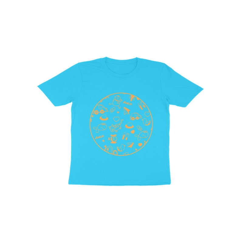 Toddler Half Sleeve Round Neck Tshirt – squiggly lines puraidoprints