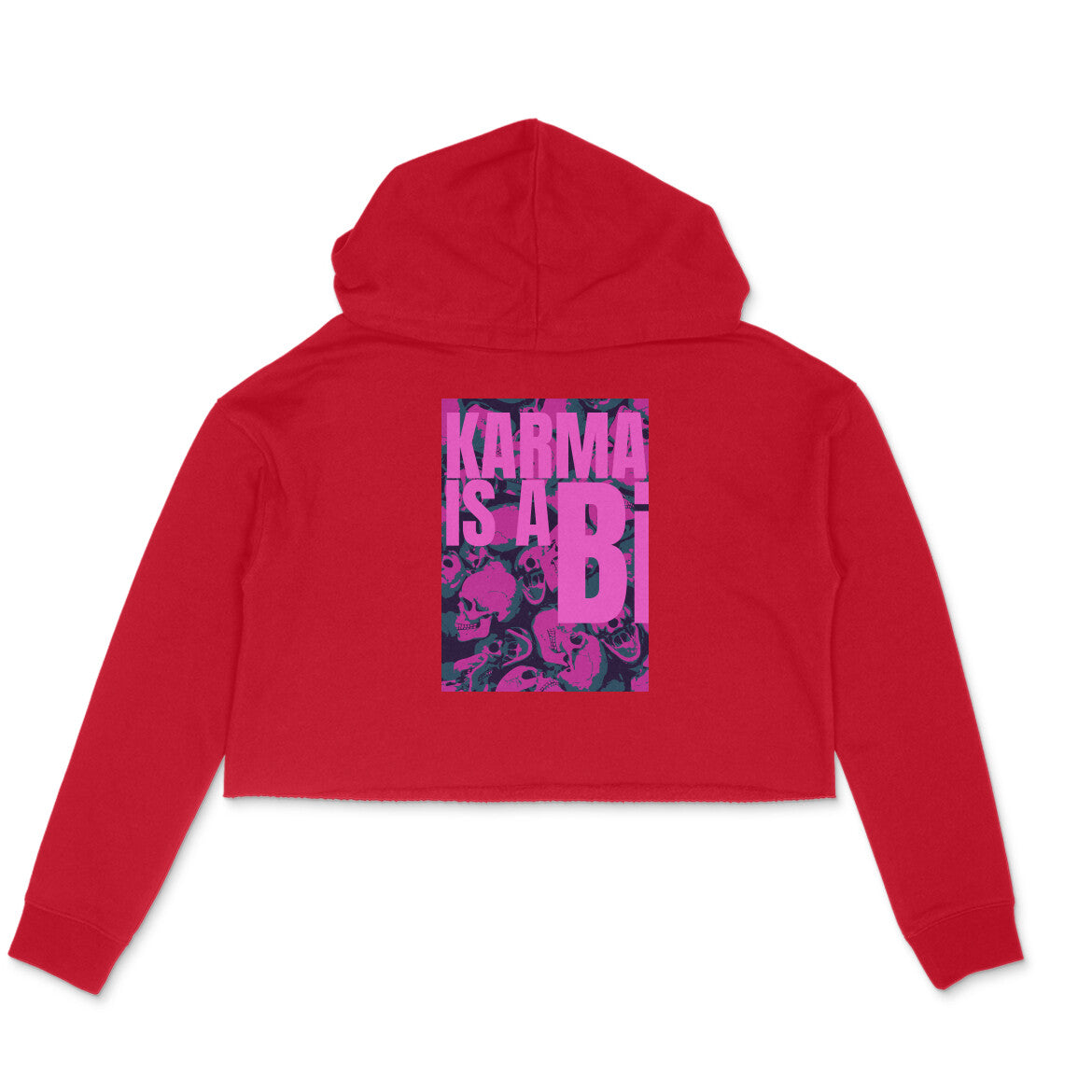 WOMEN'S CROP HOODIES - Karma is a Bi puraidoprints