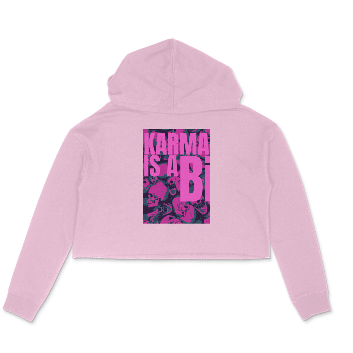 WOMEN'S CROP HOODIES - Karma is a Bi puraidoprints