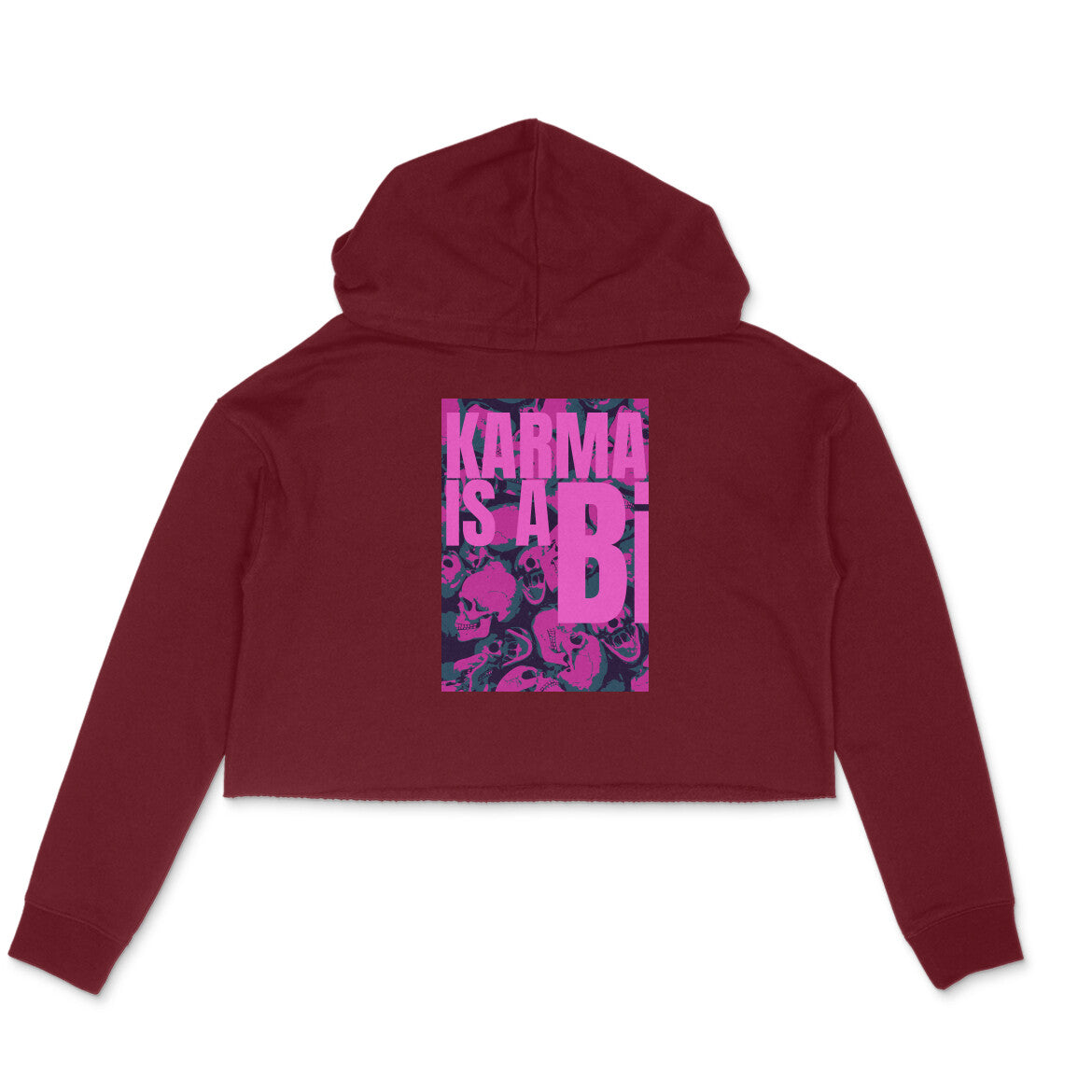 WOMEN'S CROP HOODIES - Karma is a Bi puraidoprints