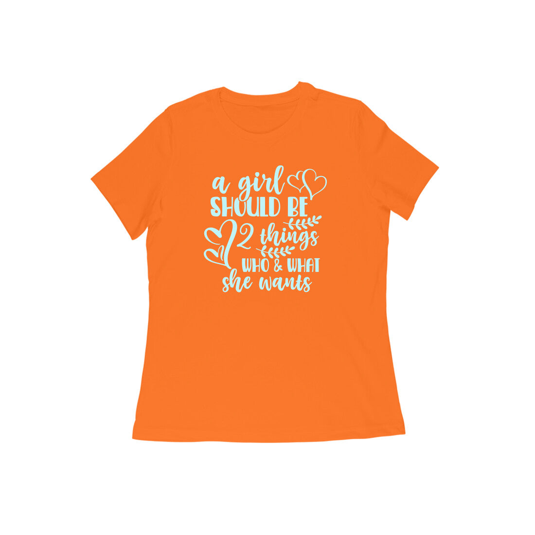 WOMEN'S ROUND NECK T-SHIRT - A girl should be 4 puraidoprints