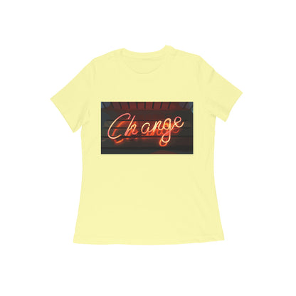 WOMEN'S ROUND NECK T-SHIRT – Change puraidoprints
