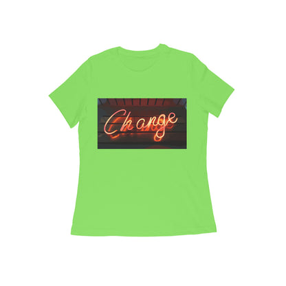 WOMEN'S ROUND NECK T-SHIRT – Change puraidoprints