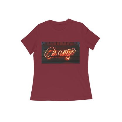 WOMEN'S ROUND NECK T-SHIRT – Change puraidoprints