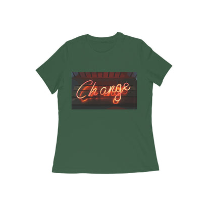WOMEN'S ROUND NECK T-SHIRT – Change puraidoprints