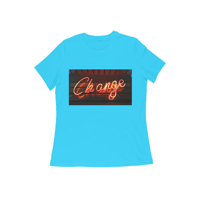 WOMEN'S ROUND NECK T-SHIRT – Change puraidoprints