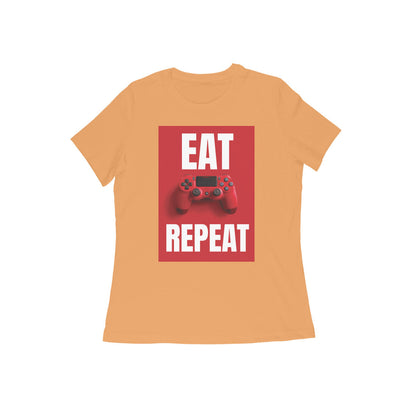 WOMEN'S ROUND NECK T-SHIRT  - Eat Game Repeat puraidoprints