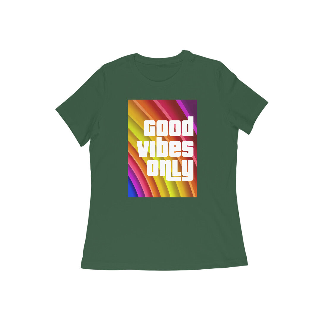 WOMEN'S ROUND NECK T-SHIRT – Good Vibes Only puraidoprints