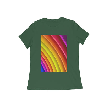 WOMEN'S ROUND NECK T-SHIRT - Rainbow puraidoprints