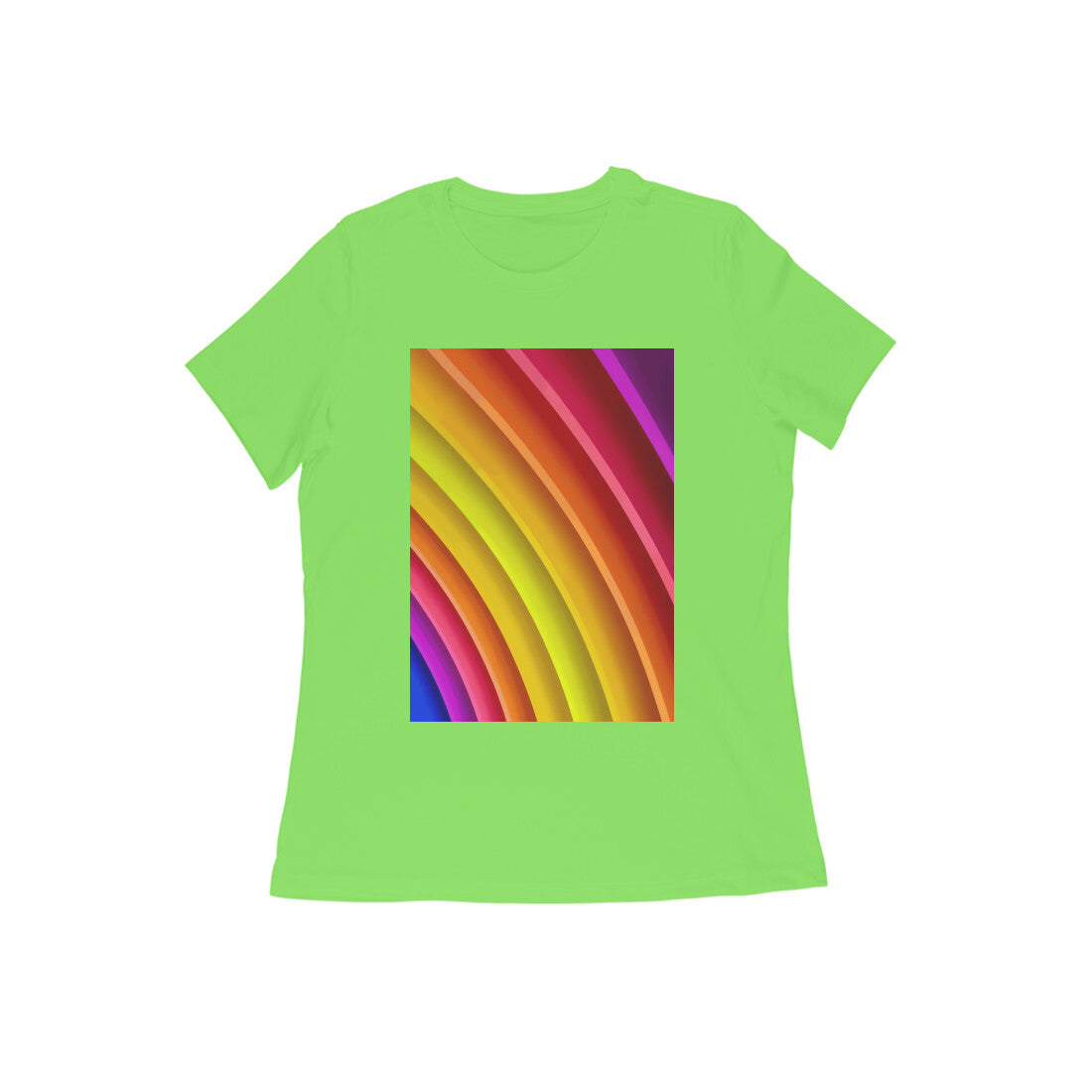 WOMEN'S ROUND NECK T-SHIRT - Rainbow puraidoprints