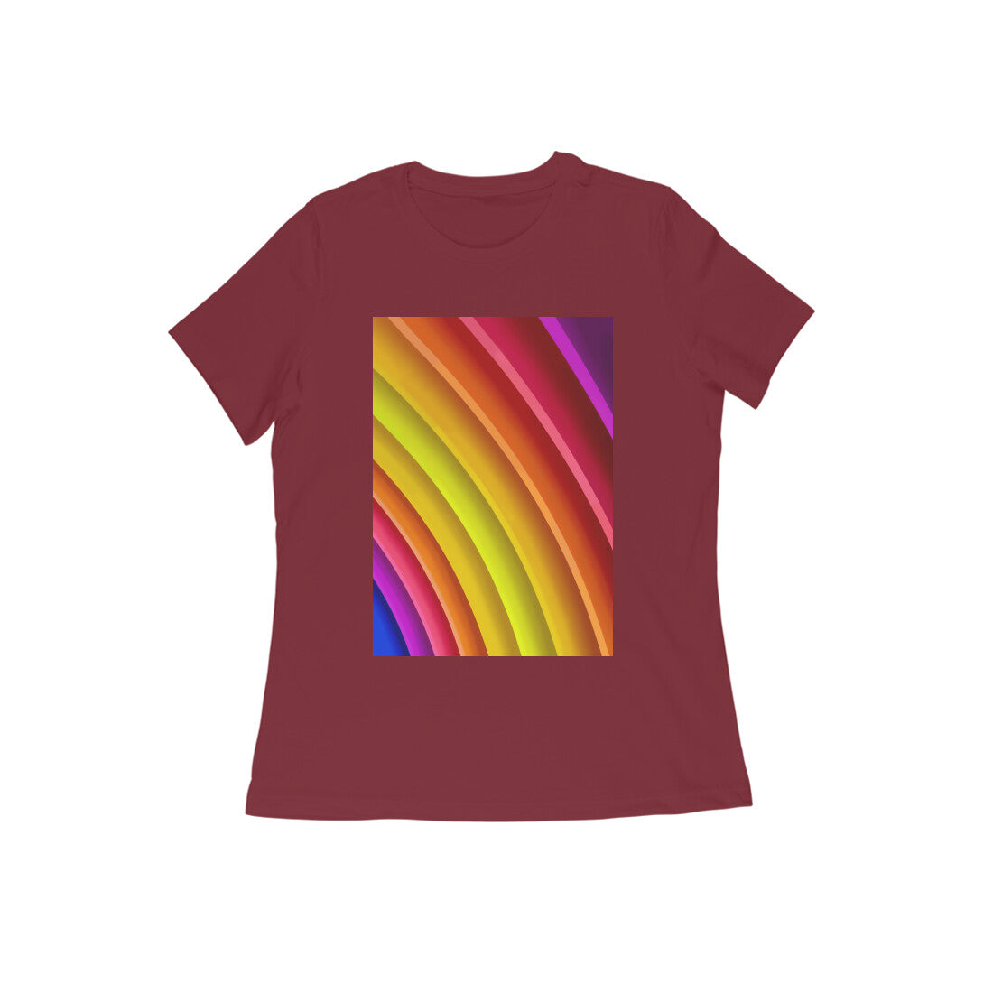 WOMEN'S ROUND NECK T-SHIRT - Rainbow puraidoprints