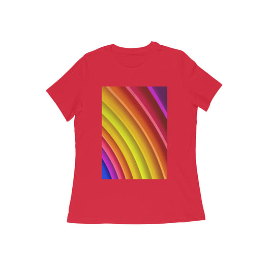 WOMEN'S ROUND NECK T-SHIRT - Rainbow puraidoprints