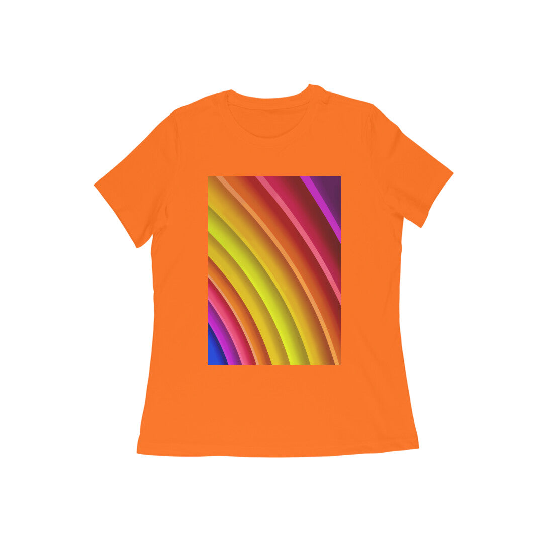 WOMEN'S ROUND NECK T-SHIRT - Rainbow puraidoprints