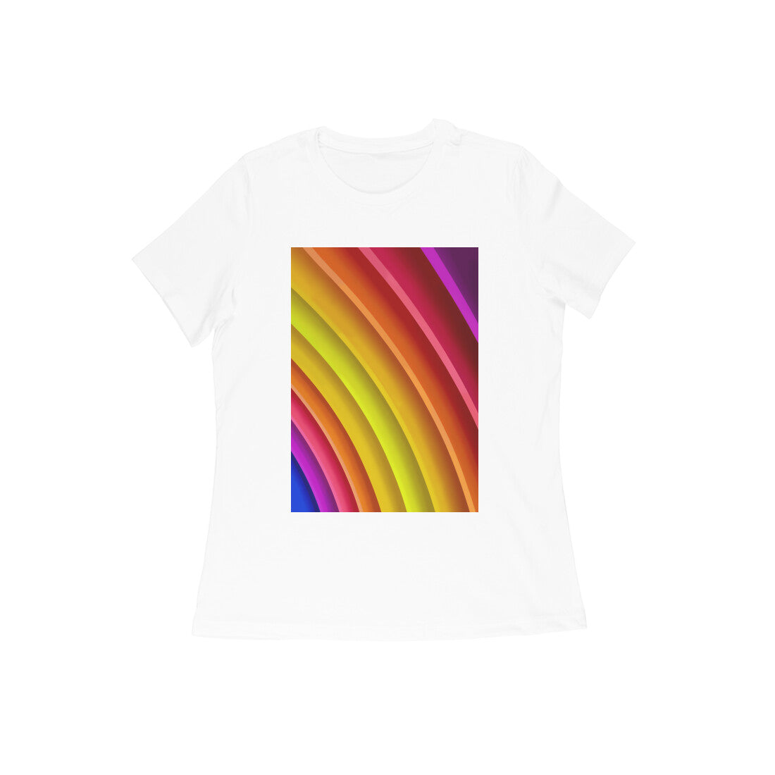 WOMEN'S ROUND NECK T-SHIRT - Rainbow puraidoprints