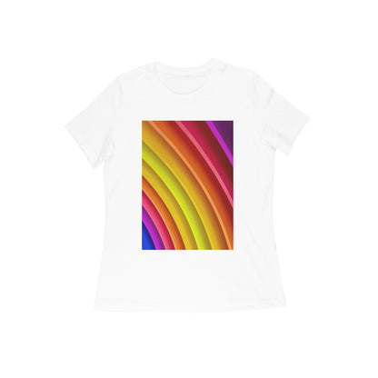 WOMEN'S ROUND NECK T-SHIRT - Rainbow puraidoprints