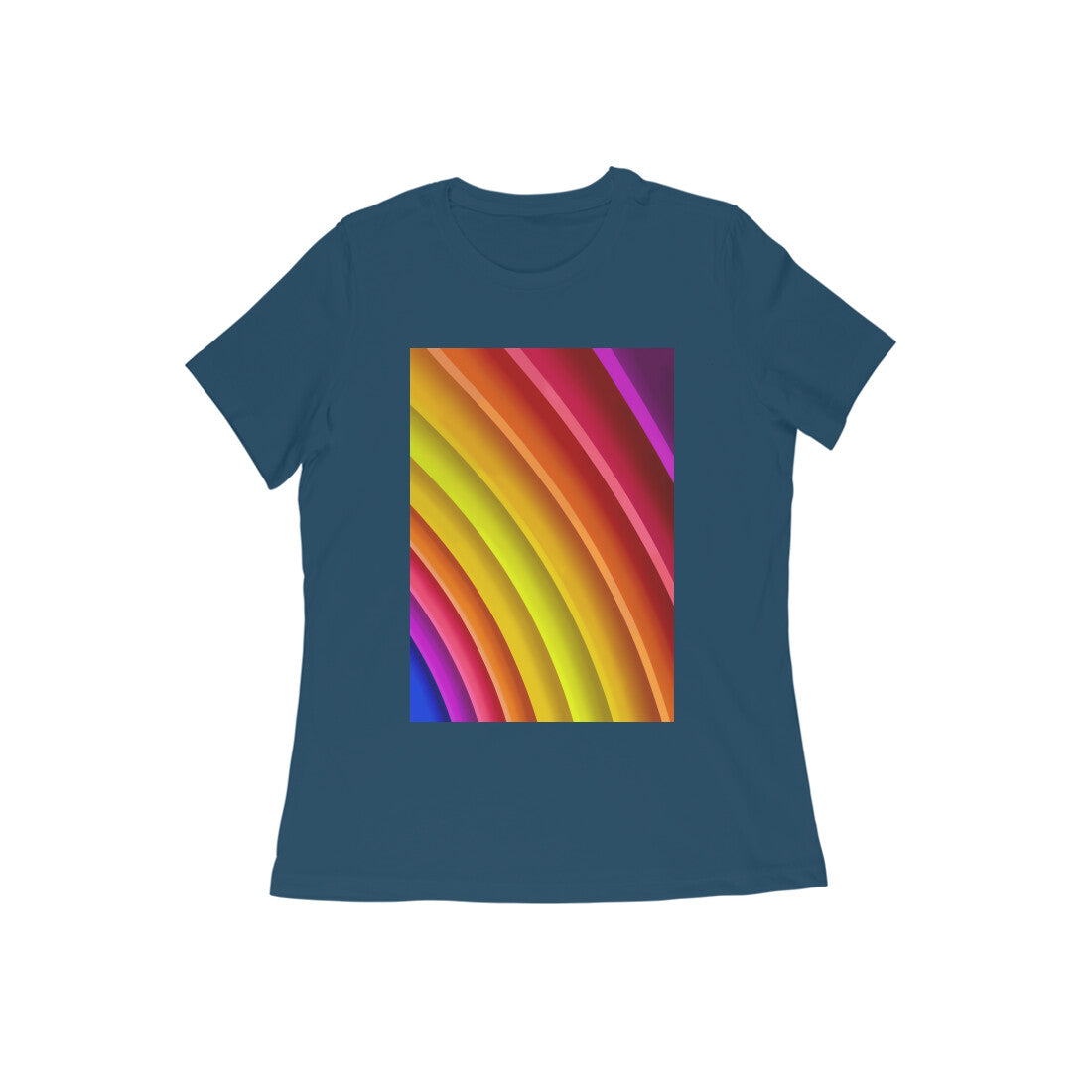 WOMEN'S ROUND NECK T-SHIRT - Rainbow puraidoprints
