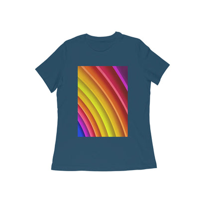 WOMEN'S ROUND NECK T-SHIRT - Rainbow puraidoprints