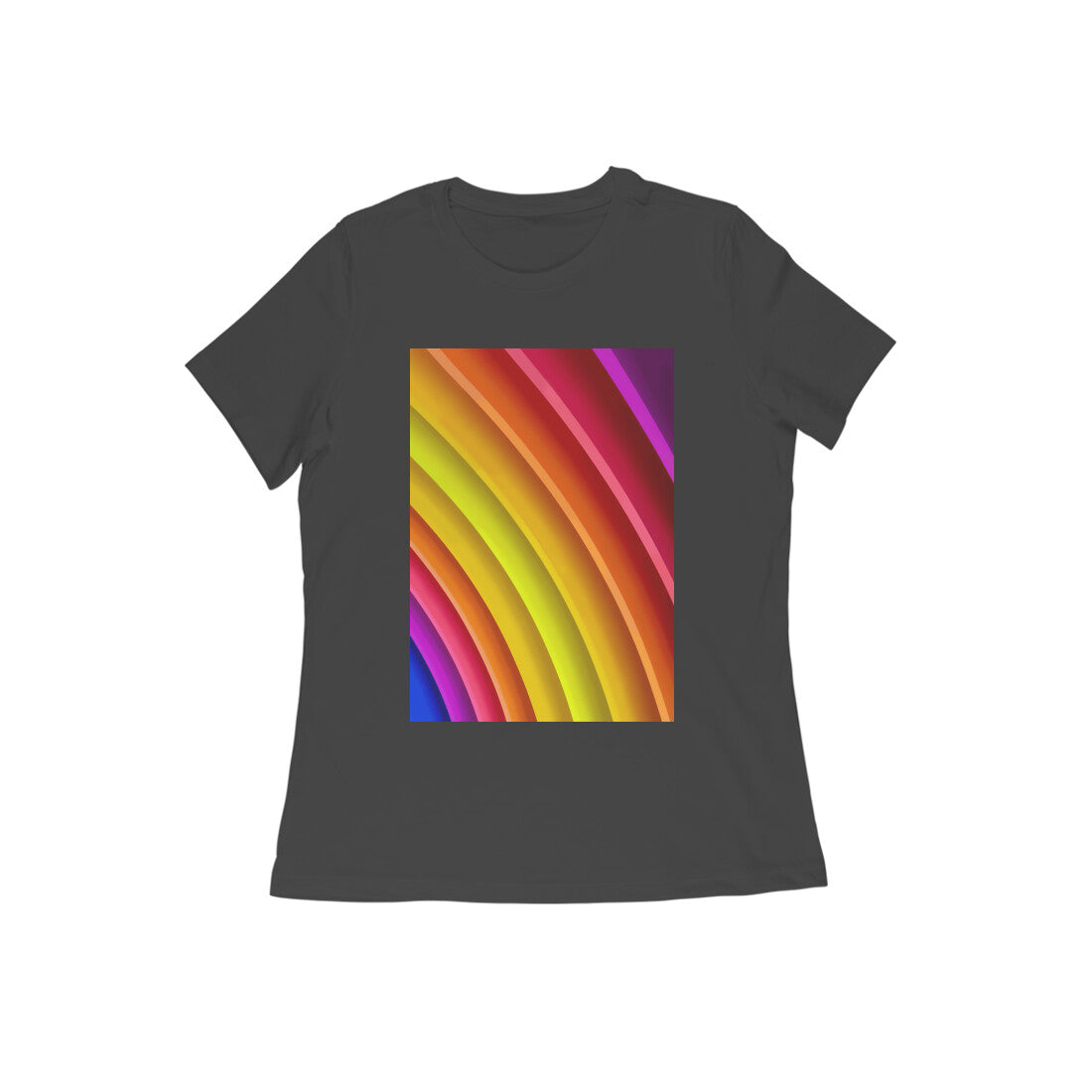WOMEN'S ROUND NECK T-SHIRT - Rainbow puraidoprints