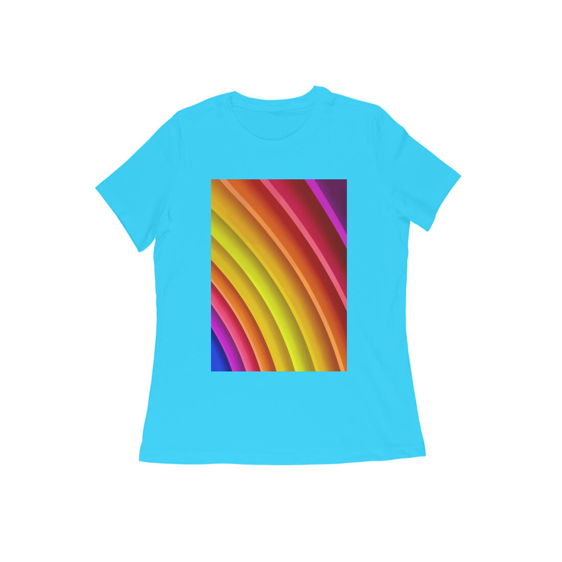 WOMEN'S ROUND NECK T-SHIRT - Rainbow puraidoprints
