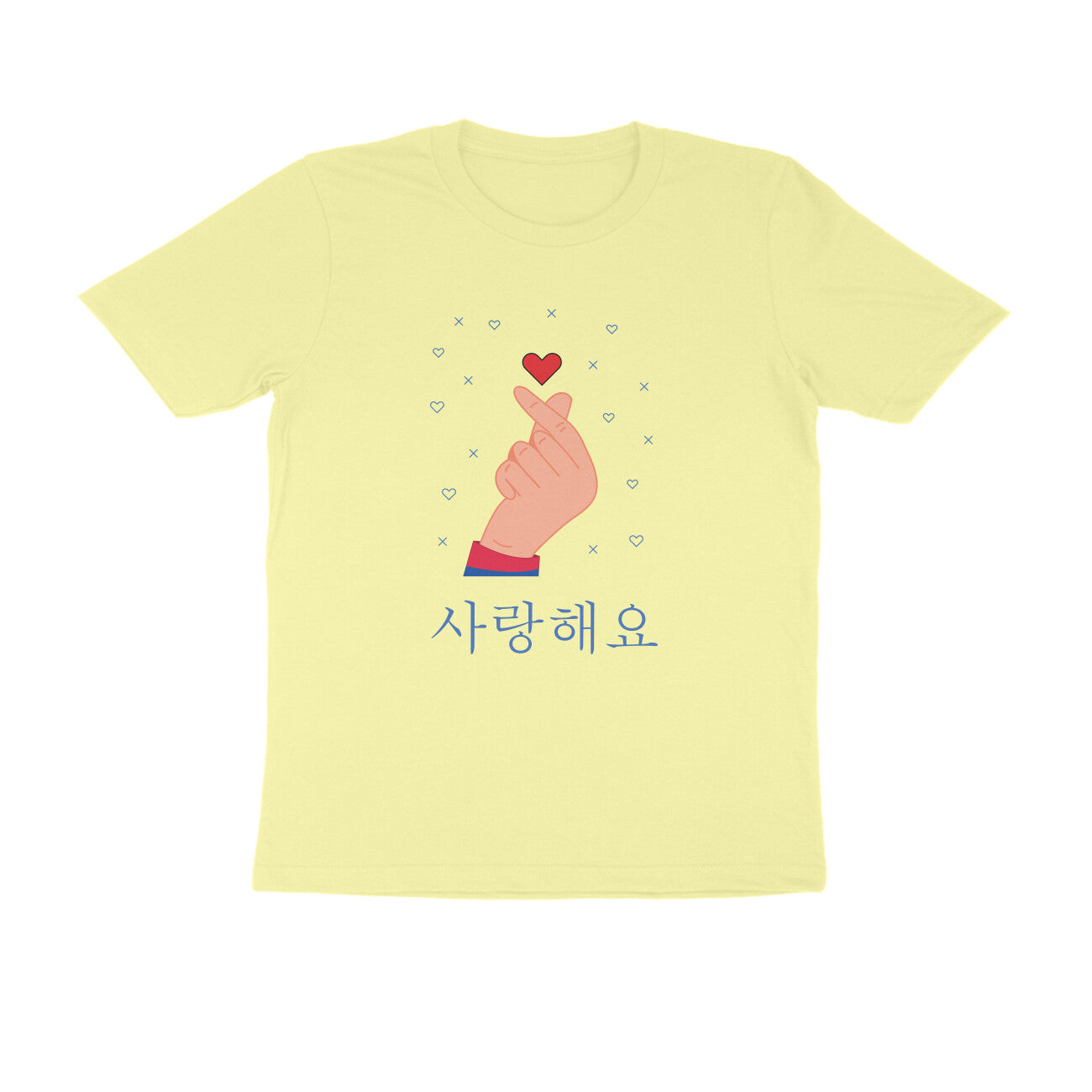 Half-Sleeve Round Neck T-Shirt – Korean – saranghaeyo - I love you 1