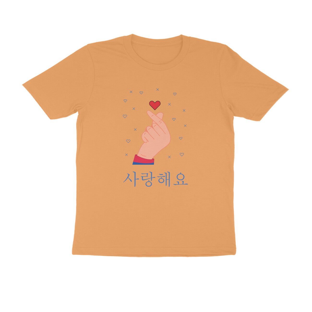 Half-Sleeve Round Neck T-Shirt – Korean – saranghaeyo - I love you 1