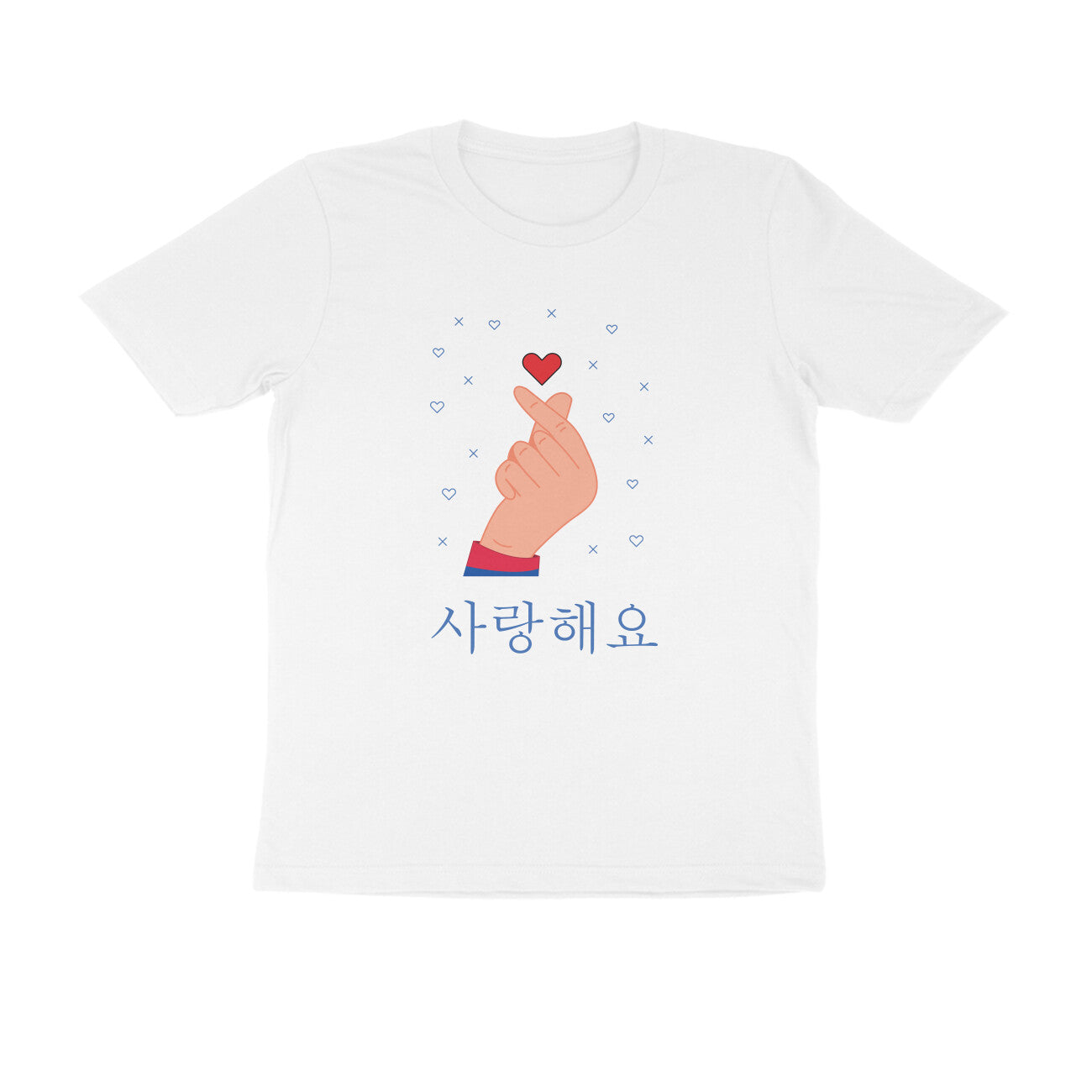 Half-Sleeve Round Neck T-Shirt – Korean – saranghaeyo - I love you 1